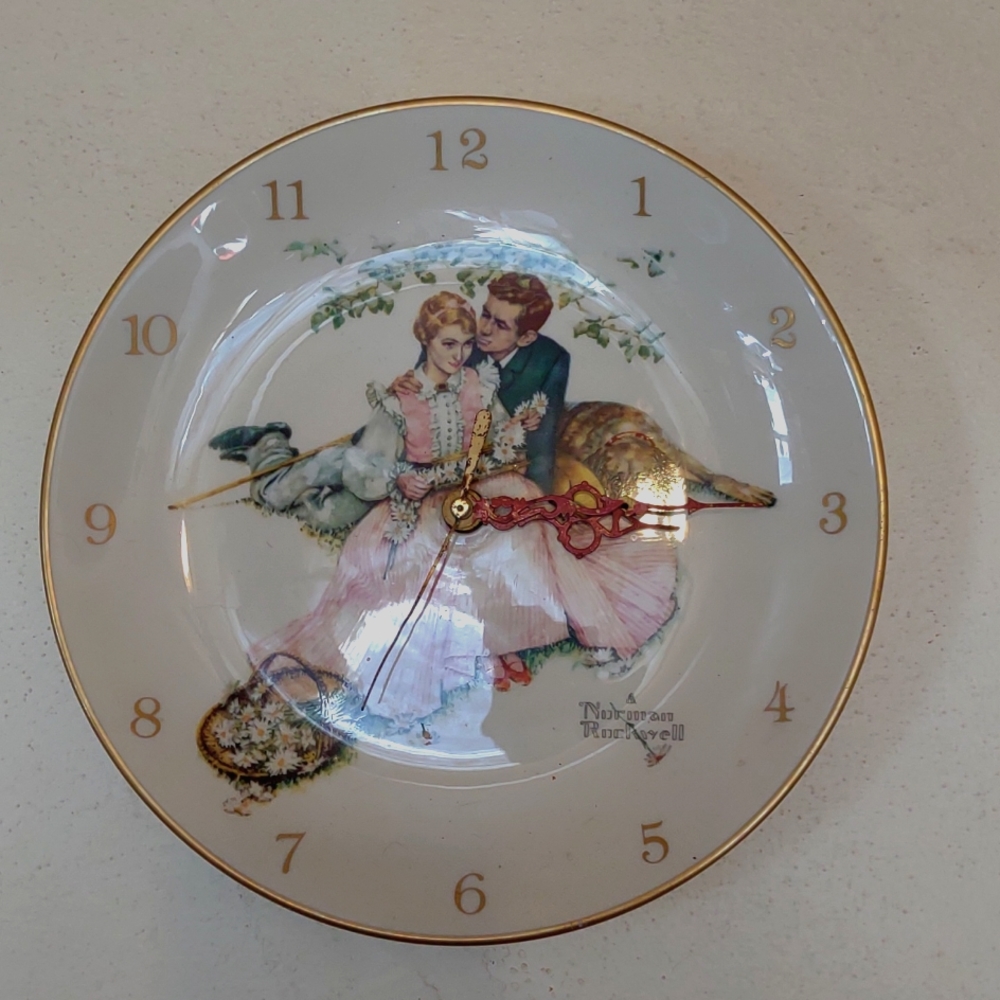 Norman Rockwell porcelain clock